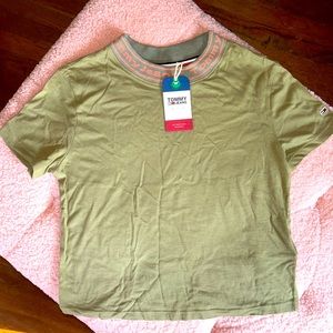 Tommy Jeans Olive Green T-Shirt sz XS